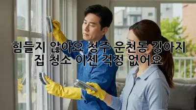 힘들지 않아요! 청주 운천동 강아지 집 청소, 이젠 걱정 없어요!